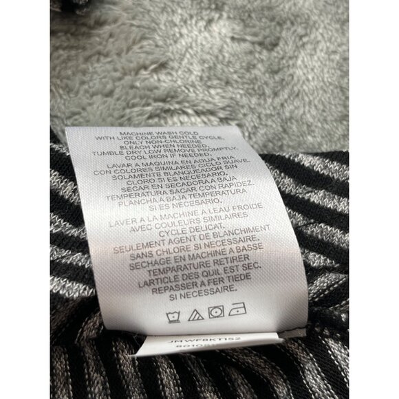 Jones New York Womens 1X Black Striped Cowl Neck Long Sleeve Top Pullover Scoop - Picture 9 of 10